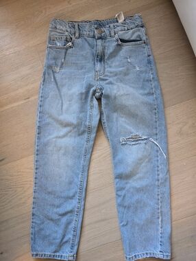 Zara Kids Relaxed Fit Mid Blue Distressed Jeans 152 Cm